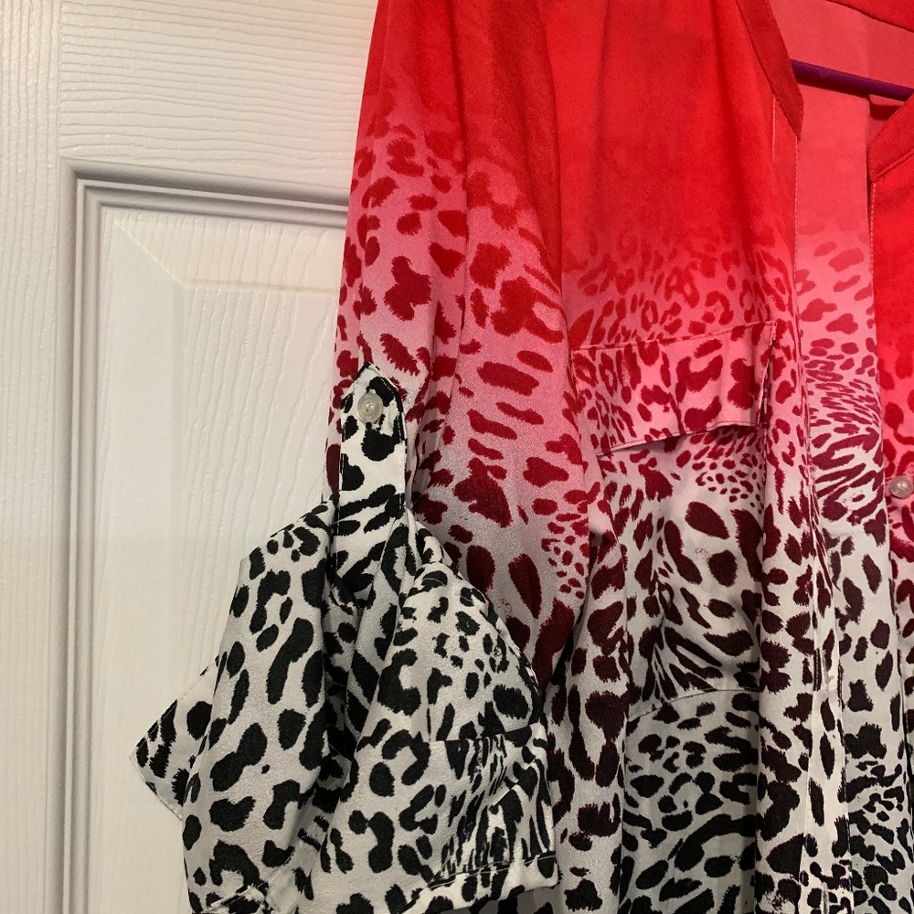 Calvin Klein Animal Print Blouse – Size L